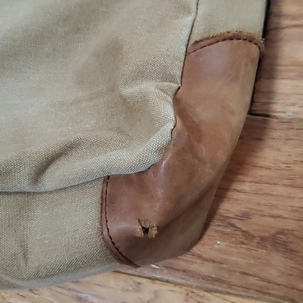 Tiding leather and canvas messenger laptop bag